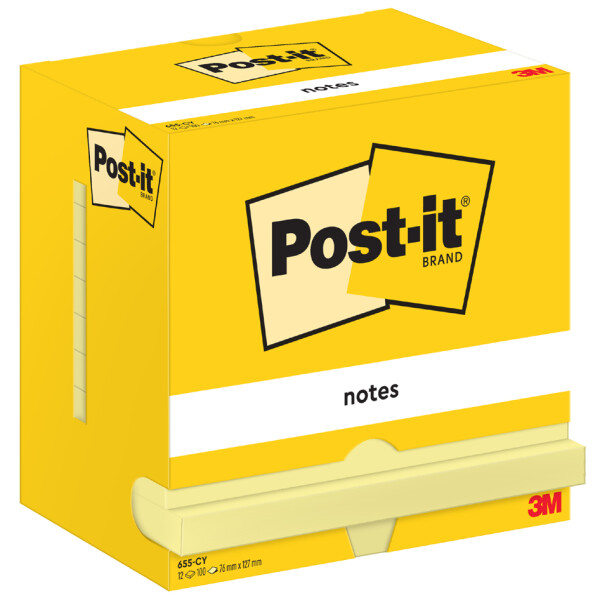 Post-it Haftnotizen notes, 127 x 76 mm, gelb
