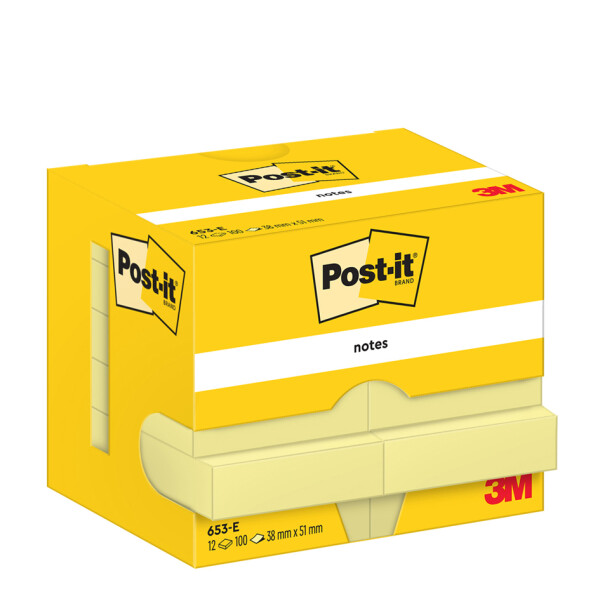 Post-it Haftnotizen notes, 127 x 76 mm, gelb