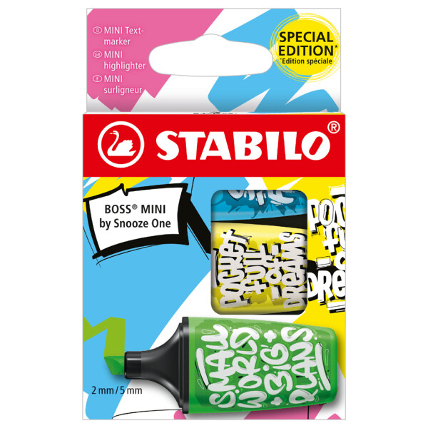 STABILO Textmarker BOSS MINI by Snooze One, 3er Etui