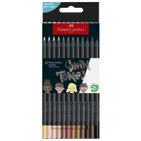FABER-CASTELL Dreikant-Buntstifte Black Edition, 12er Etui