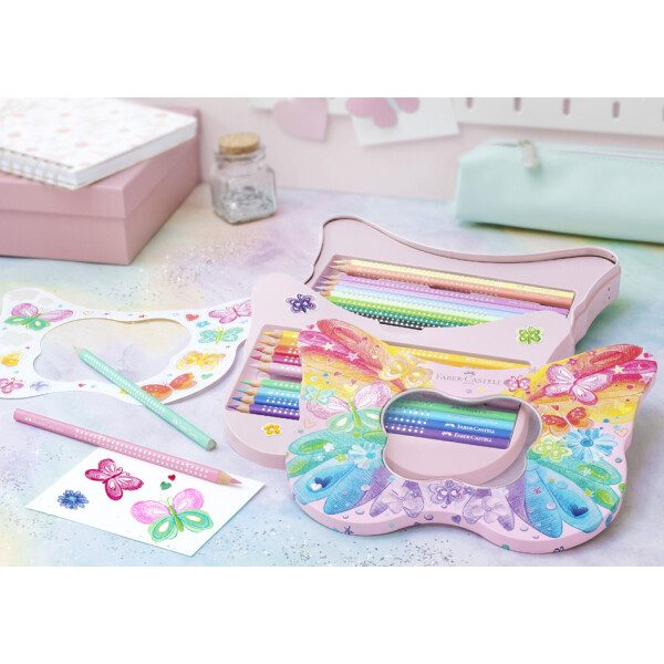 FABER-CASTELL Dreikant-Buntstifte GRIP SPARKLE, Geschenkset