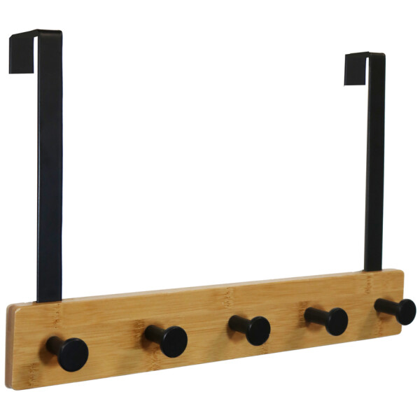 UNiLUX T&uuml;rgarderobe KARAKO, 5 Haken, schwarz bambus