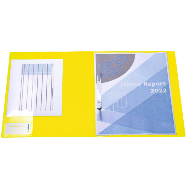 HERMA Schnellhefter, aus PP, DIN A4, neon-gelb
