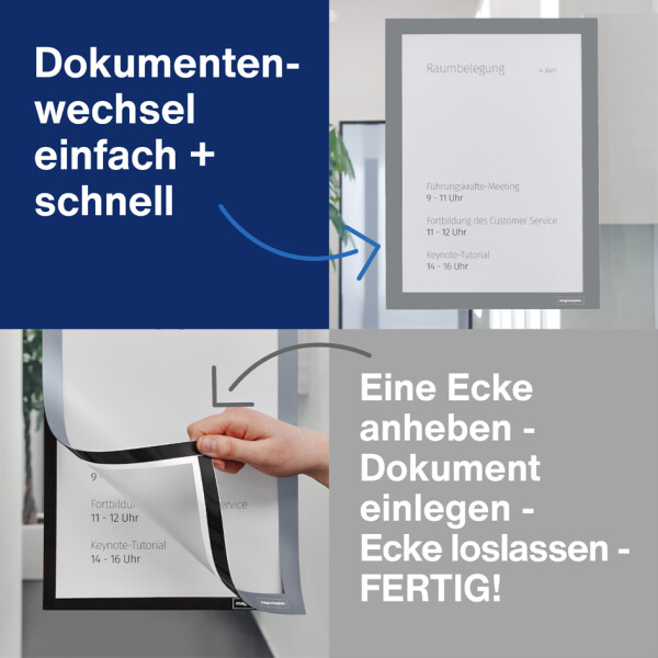 magnetoplan Magnetrahmen magnetofix, DIN A4, grün