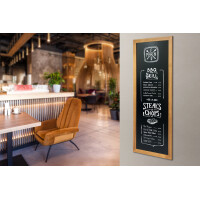 Securit Kreidetafel LONG, mit Holzrahmen, teak