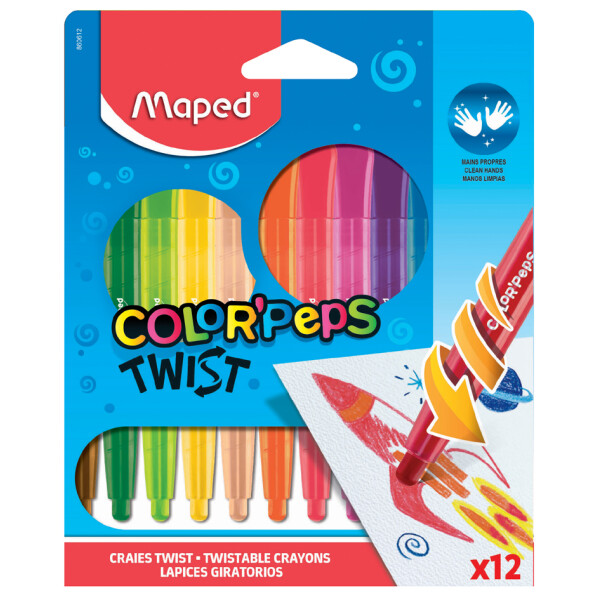 Maped Wachsmalstift COLORPEPS TWIST, 12er Blister