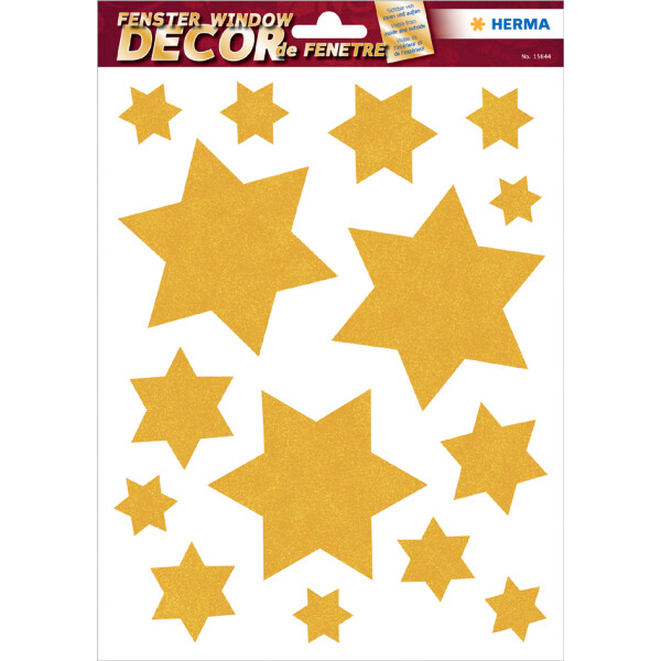 HERMA Weihnachts-Fensterbild "Sterne", gold