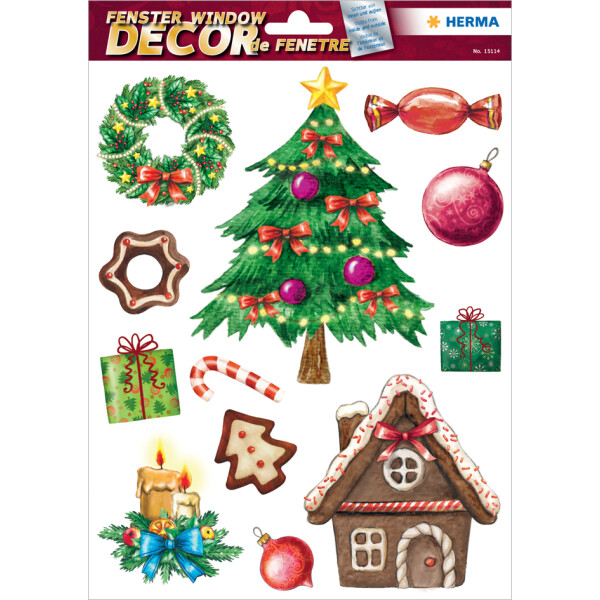 HERMA Weihnachts-Fensterbild "Sterne", gold