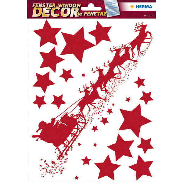 HERMA Weihnachts-Fensterbild "Sterne", gold