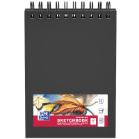 Oxford Skizzenbuch Spiralbindung, DIN A5, 40 Blatt, schwarz