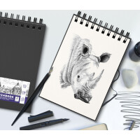 Oxford Skizzenbuch Spiralbindung, DIN A5, 50 Blatt, schwarz