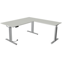 kerkmann Sitz-Steh-Schreibtisch Move 3 tube mit Anbau, eiche