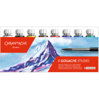 CARAN DACHE Gouache GOUACHE STUDIO, in Farbtuben, 8er Etui