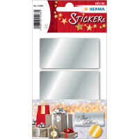 HERMA Weihnachts-Sticker, eckig, 34 x 67 mm, silber