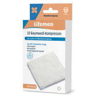 Lifemed Baumwoll-Kompressen, 95 x 95 mm, weiß