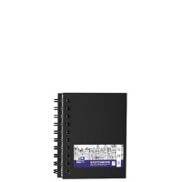 Oxford Skizzenbuch Spiralbindung, DIN A4, 50 Blatt, schwarz
