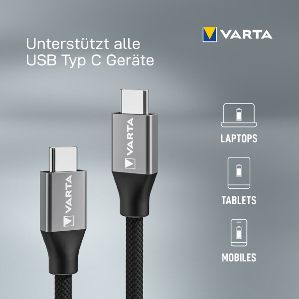VARTA Ladekabel Speed Charge & Sync cable USB-C - USB-C, 2 m