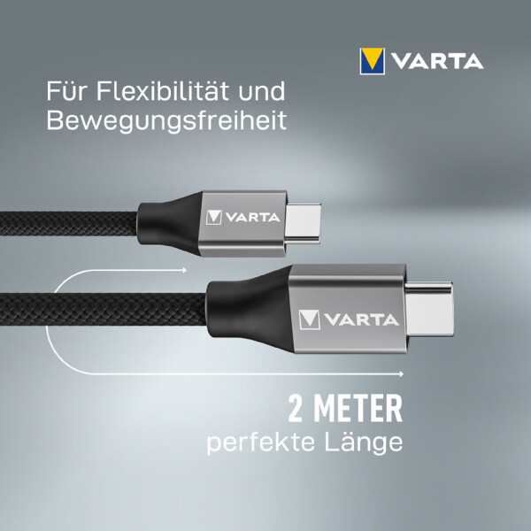 VARTA Ladekabel Speed Charge & Sync cable USB-C - USB-C, 2 m