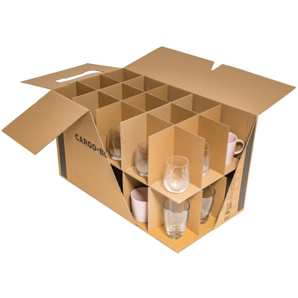 SMARTBOXPRO Gläserkarton, aus Wellpappe, braun
