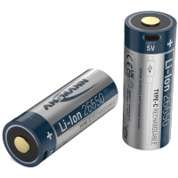 ANSMANN Li-Ion Akku 26650 mit USB-C Kupplung, 5100 mAh