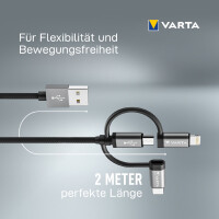 VARTA Ladekabel Speed Charge & Sync cable 3in1, 2 m