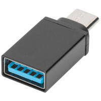 DIGITUS USB Adapter, USB-C - USB-A, schwarz