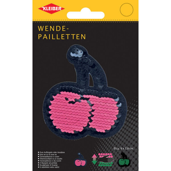 KLEIBER Wendepailletten Kirschen, pink-blau