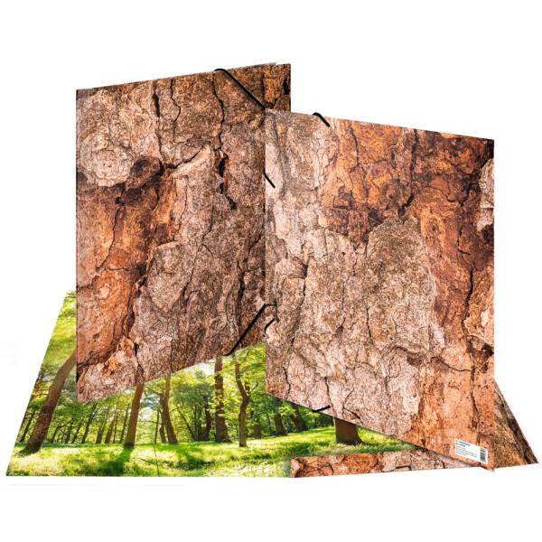 HERMA Eckspannermappe "Nature", DIN A3, Karton, Wood