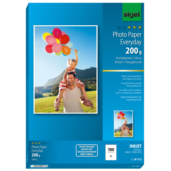 sigel InkJet-Everyday-Foto-Papier, DIN A4, hochgl&auml;nzend