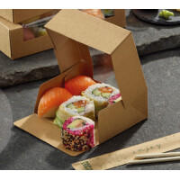 PAPSTAR Sushibox "pure", Maße: 195 x 70 x 45 mm, braun