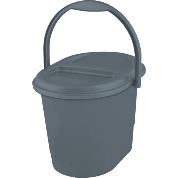 keeeper Bio-Abfalleimer "elsa", mit Deckel, oval, graphite