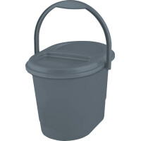 keeeper Bio-Abfalleimer "elsa", mit Deckel, oval, graphite