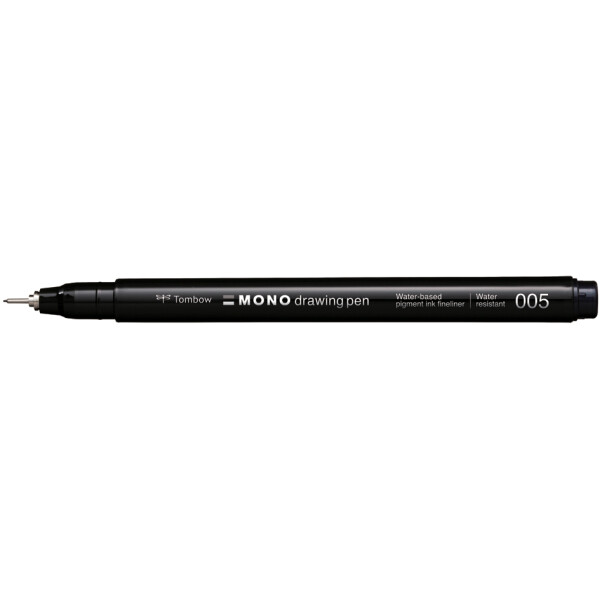Tombow Fineliner MONO drawing pen, schwarz, Strichstärke 01