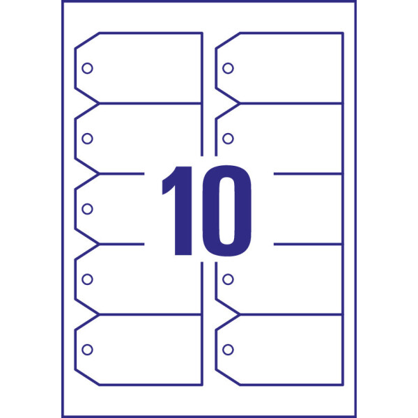 AVERY Zweckform Anhänger, Folie, matt, 90 x 50 mm, weiß