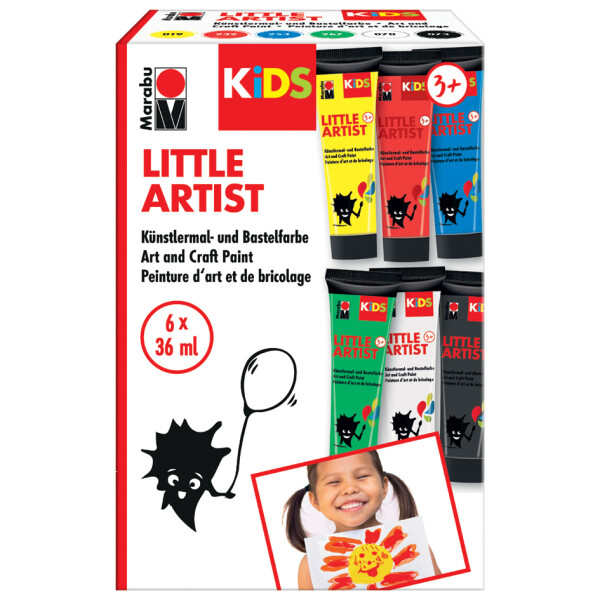 Marabu KiDS Bastelfarbe Little Artist, 36 ml, 6er Set