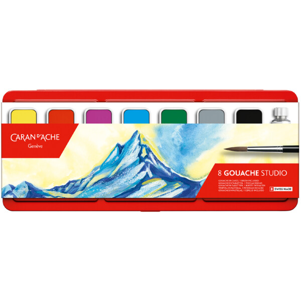 CARAN DACHE Gouache GOUACHE STUDIO, in Tabletten, 8er Etui