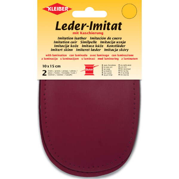 KLEIBER Leder-Imitat mit Kaschierung, 100 x 150 mm, bordeaux
