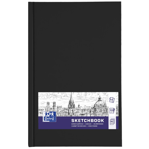 Oxford Skizzenbuch Hardcover, DIN A5, 96 Blatt, schwarz