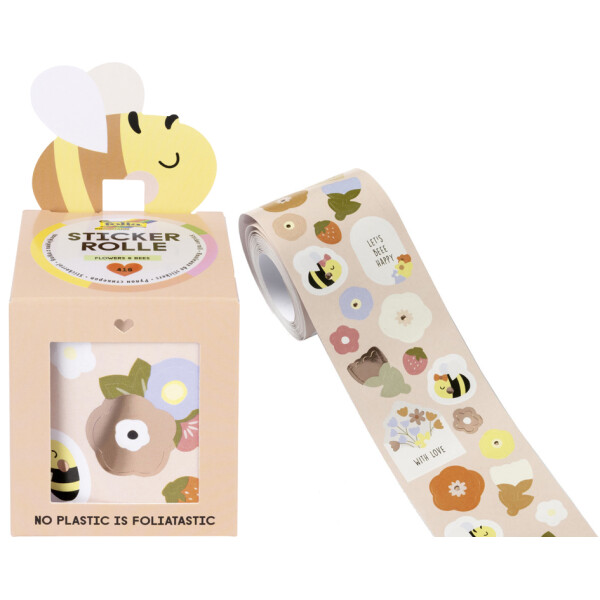 folia Sticker FLOWERS & BEES, auf Rolle, 4 m
