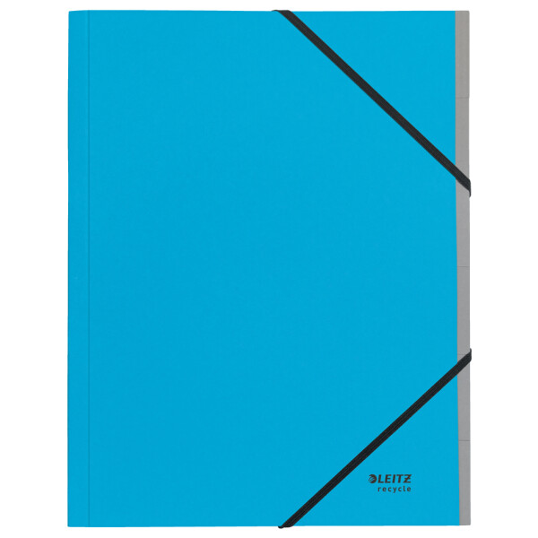 LEITZ Ordnungsmappe Recycle, DIN A4, Karton, 6 Fächer, blau
