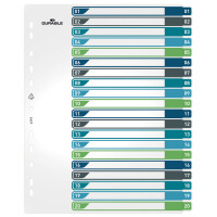 DURABLE Kunststoff-Register, Zahlen, A4+, 10-teilig, 1 - 10