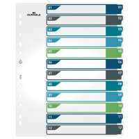 DURABLE Kunststoff-Register, Zahlen, A4+, 12-teilig, 1 - 12