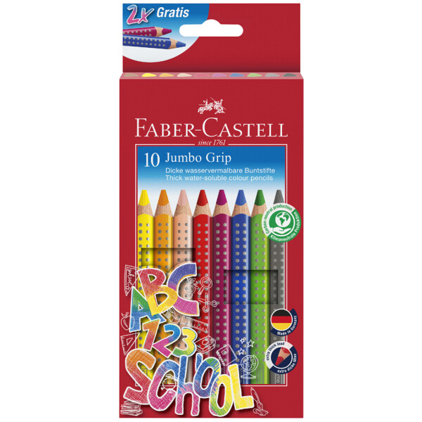 FABER-CASTELL Dreikant-Buntstifte Jumbo GRIP, Promoetui