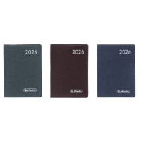 herlitz Taschenkalender Metallic 2026, A7, farbig sortiert