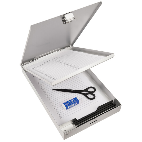 Läufer Formularhalter mit Box, aus Aluminium, DIN A4