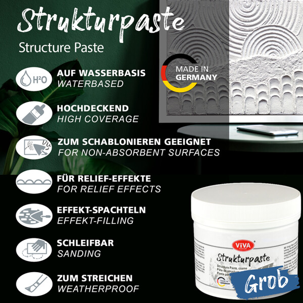 ViVA DECOR Strukturpaste grob, weiß, 1.200 g