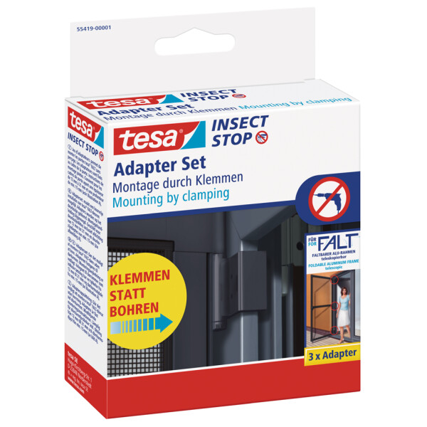 tesa Adapter für Fliegengitter ALU FALT Tür, weiß