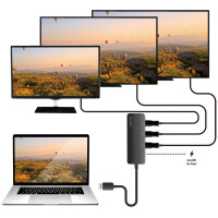 LogiLink 4K DisplayPort - HDMI Splitter, 3-fach, schwarz