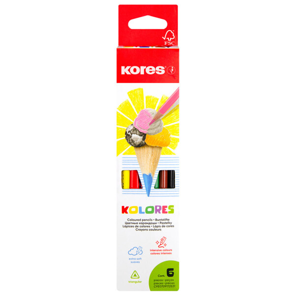 Kores Dreikant-Buntstifte "Kolores", 12er Karton-Etui