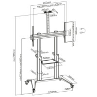 DIGITUS TV Präsentationswagen, für Monitore bis...